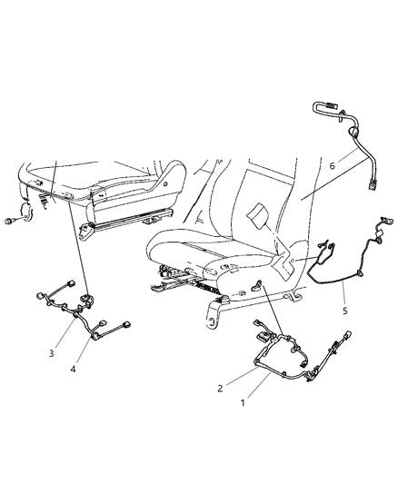 2008 Chrysler Town & Country Wiring Seat Diagram for 68030785AA