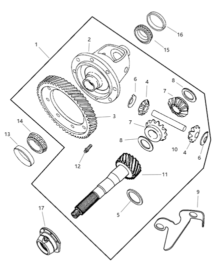 2007 Chrysler PT Cruiser Differential of Automatic Transmission Diagram 1 - Thumbnail