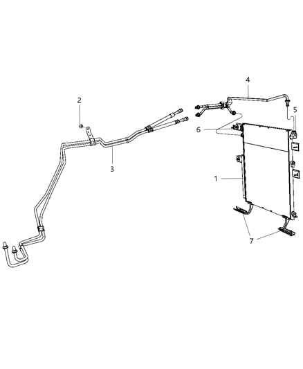 2011 Ram 3500 Cab Chassis Transmission Oil Cooler & Lines Diagram 2 - Thumbnail