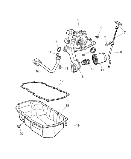 2005 Jeep Wrangler Engine Oiling Diagram 1 - Thumbnail