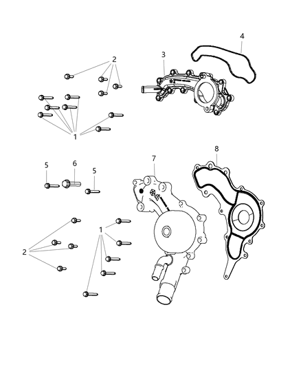 2018 Jeep Wrangler All-new Model Water Pump & Related Parts Diagram 2 - Thumbnail