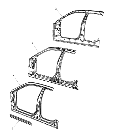 2019 Chrysler 300 Aperture Reinforcement, Inner Driver Side Diagram for 68436611AA