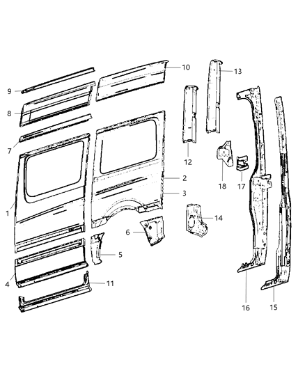 2009 Dodge Sprinter 3500 Side Outer Panel Diagram 5 - Thumbnail