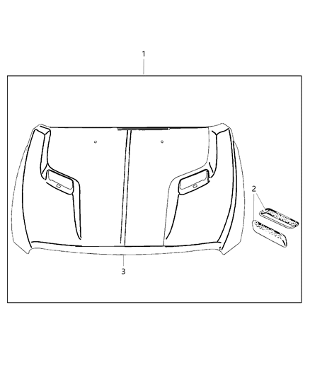 2016 Ram 1500 Hood of Mopar Accessories - Component Parts Diagram