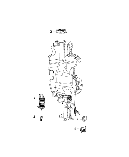 2020 Ram 1500 Classic Reservoir, Windshield Washer Diagram 1 - Thumbnail