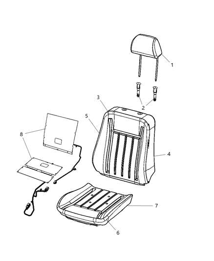 2012 Dodge Challenger Front Seat - Bucket Diagram 2 - Thumbnail