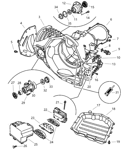 1997 Chrysler Sebring Convertible Case, Extension & Solenoid Diagram