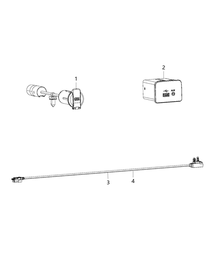 2018 Ram 3500 Cab Chassis(<10K lb.) U Connect Media & Charging Center Diagram