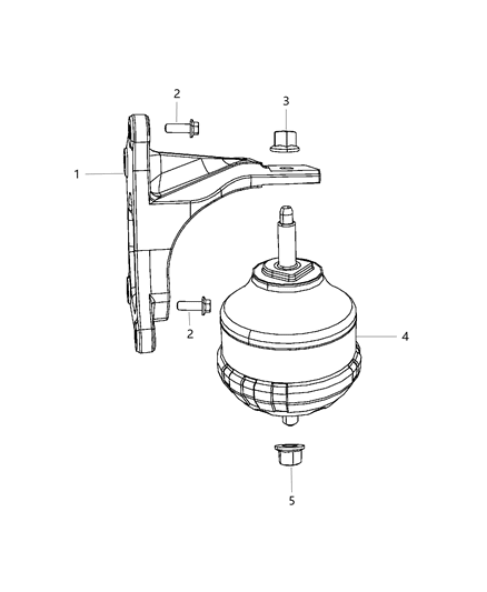 2018 Jeep Wrangler JK (Previous-generation) Engine Mounting Left Side Diagram 1 - Thumbnail