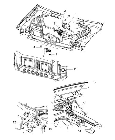 2010 Dodge Challenger Weatherstrip Decklid Diagram for 4575880AB