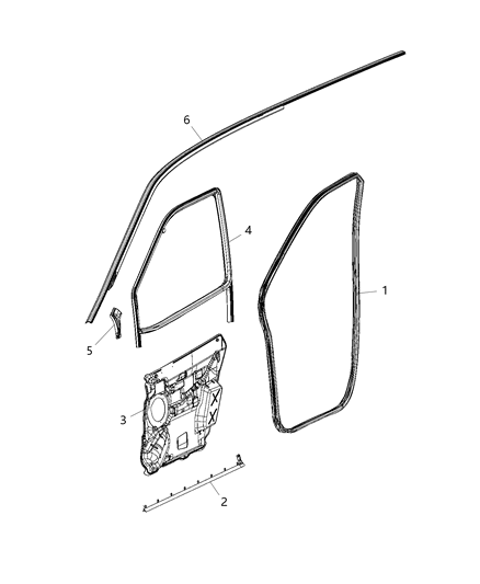 2016 Ram ProMaster City Seal Front Door Diagram for 68259265AA