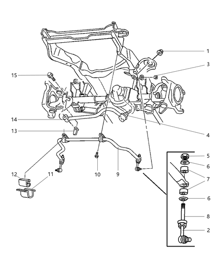 2001 Dodge Ram 2500 Link Sway Eliminator Diagram for V2106481AA
