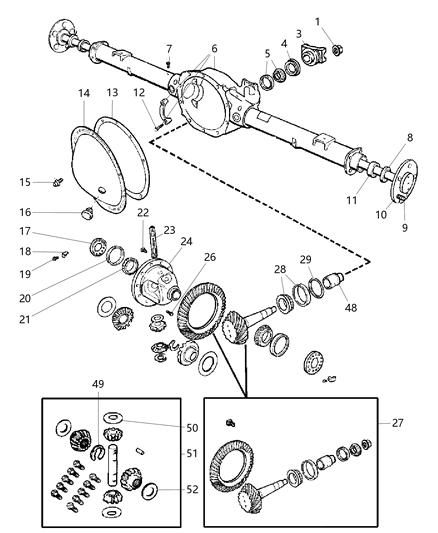 2006 Dodge Durango Axle, Rear, With Differential And Carrier Diagram 2 - Thumbnail