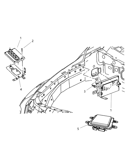 2008 Dodge Durango Module Powertrain Control Generic Diagram for RL150275AB