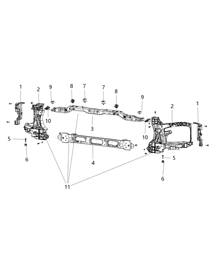 2016 Ram 3500 Pickup Radiator Support Diagram