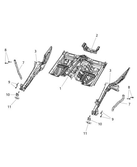 2013 Jeep Grand Cherokee Front Floor Pan Diagram