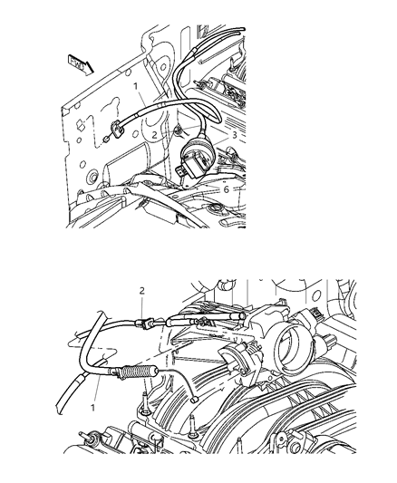 2004 Jeep Liberty Cable Accelerator Diagram for 53013136AD