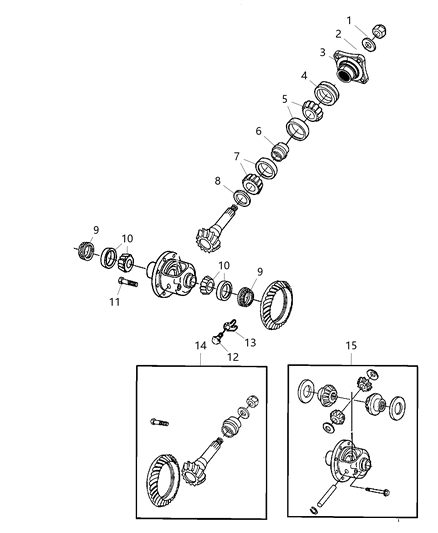 2016 Ram 3500 Pickup Differential Assembly of Rear Axle; Differential And Drive Line Diagram 2 - Thumbnail