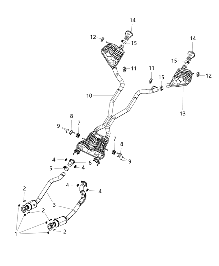 2018 Jeep Grand Cherokee Muffler & Pipe Diagram for 68227908AE