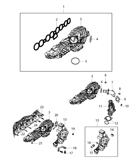 2018 Jeep Wrangler JK (Previous-generation) Intake Manifold Diagram 1 - Thumbnail