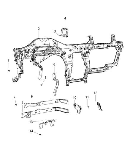 2020 Jeep Wrangler Instrument Panel & Structure Diagram 2 - Thumbnail