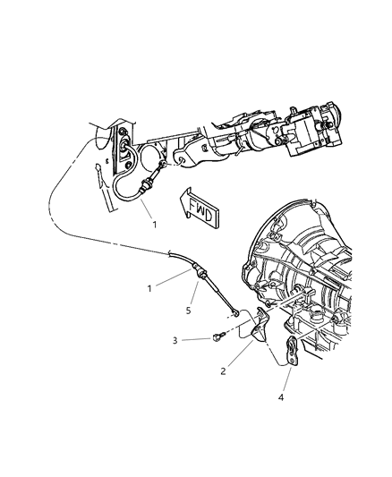 2000 Dodge Durango Gearshift Controls of Automatic Transmission Diagram 3 - Thumbnail