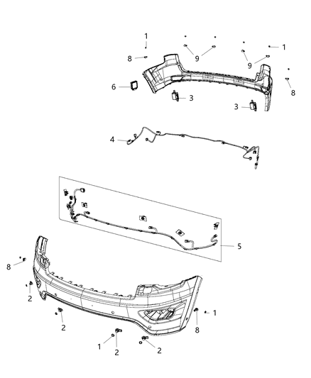 2018 Jeep Grand Cherokee Sensor Blind Spot Detection Diagram for 68265570AF