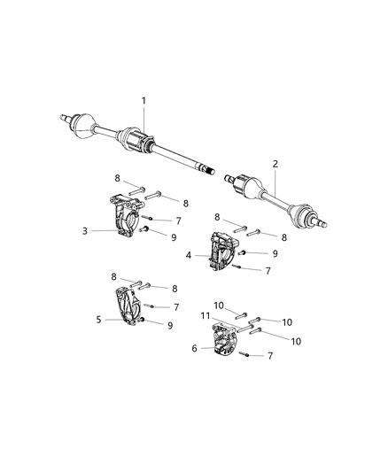 2020 Jeep Compass Axle Assembly, Front Driver Side Diagram for 68293931AB