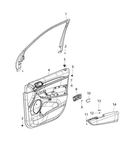 2018 Dodge Durango Front Door Trim Panel Diagram