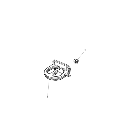 2016 Ram 3500 Cab Chassis(<10K lb.) Tow Hooks, Front Diagram