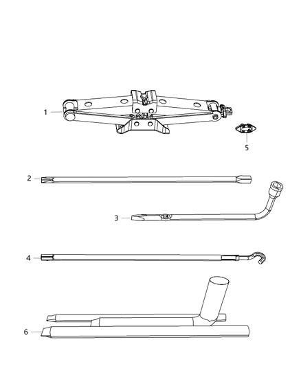 2018 Jeep Wrangler All-new Model Jack & Storage Diagram
