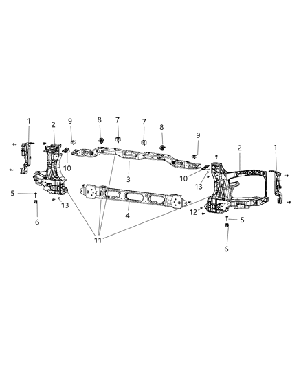 2014 Ram 3500 Pickup Radiator Support Diagram