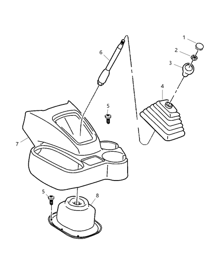 2005 Dodge Ram 2500 Lever Gearshift Diagram for 55366708AA