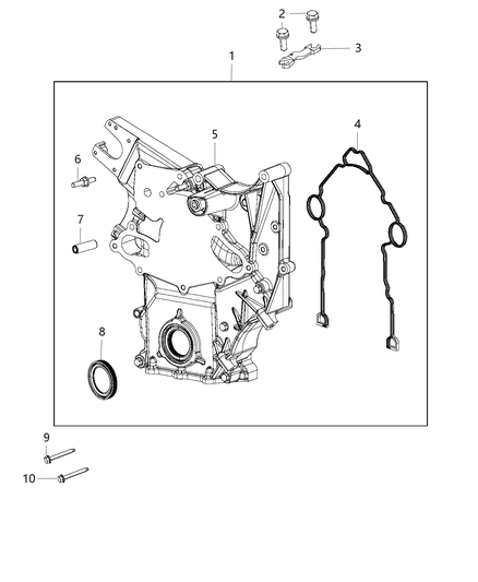 2020 Ram 3500 Cab Chassis Timing Case Cover Diagram 1 - Thumbnail