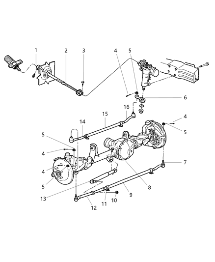 2003 Jeep Grand Cherokee Outer Tie Rod, Passenger Side Diagram for 52088870AA