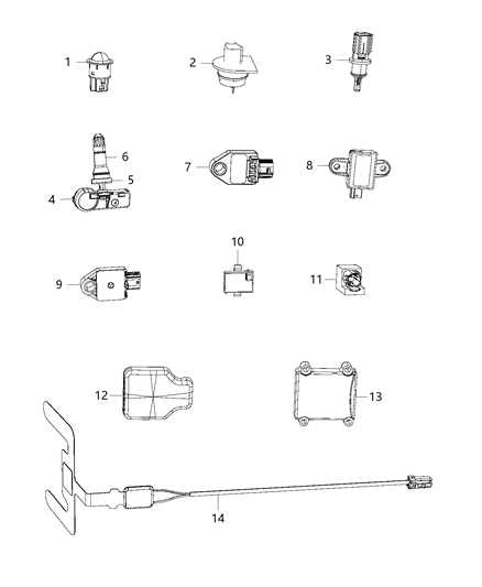 2018 Dodge Journey Sensors - Body Diagram
