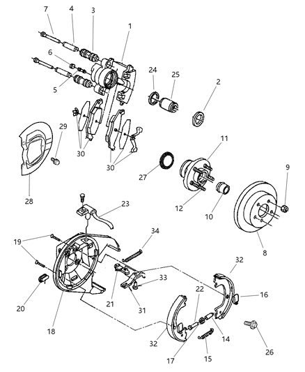 2001 Dodge Neon Rotor Brake Diagram for 4509553AB