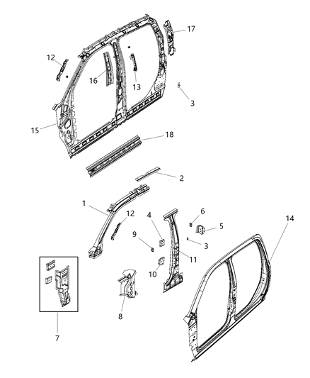 2020 Ram 3500 Pickup Front Aperture Panel Diagram 1 - Thumbnail