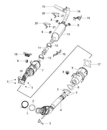2014 Ram 2500 Bracket Exhaust Particulate Filter Diagram for 68137182AC