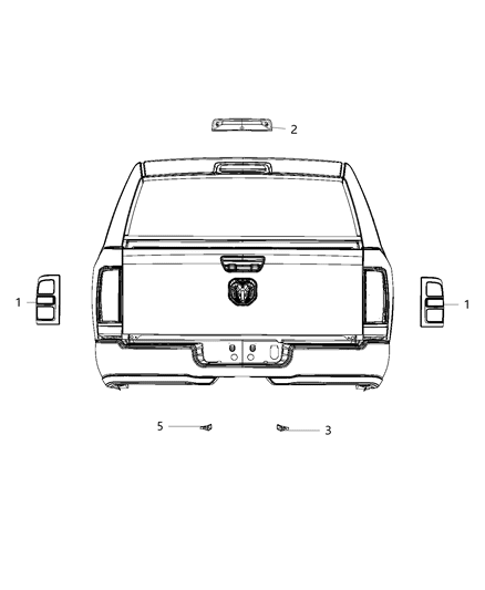2020 Ram 3500 Pickup Lamps - Rear Diagram 4 - Thumbnail