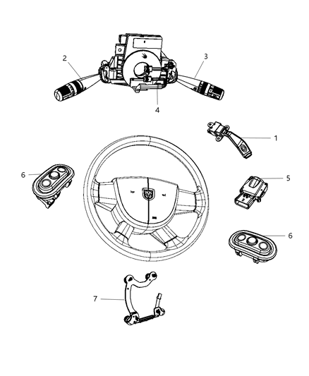 2009 Dodge Avenger Switch Multifunction Diagram for 5183952AC