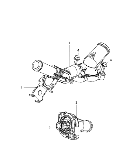 2010 Dodge Journey Thermostat & Related Parts Diagram 4 - Thumbnail