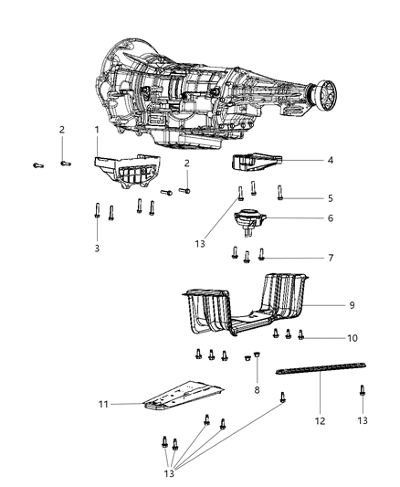 2011 Dodge Durango Structural Collar & Transmission Mount Diagram 1 - Thumbnail