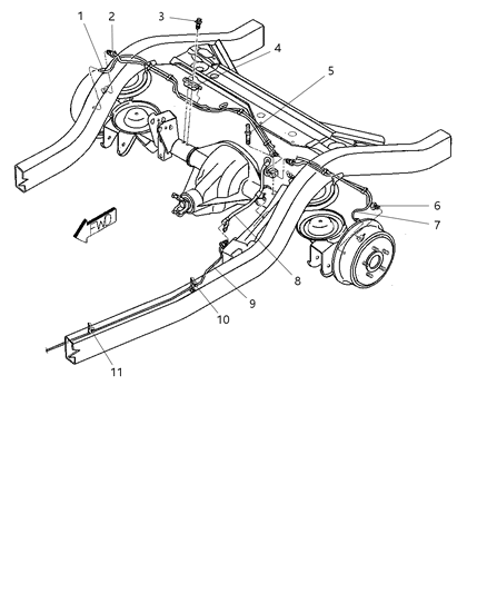 2001 Jeep Wrangler Brake Lines & Hoses, Rear Diagram 2 - Thumbnail
