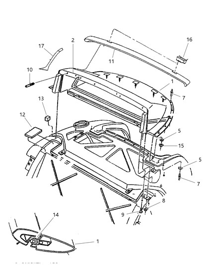 1999 Dodge Viper Grommet Sport Cap Diagram for 4643927AB