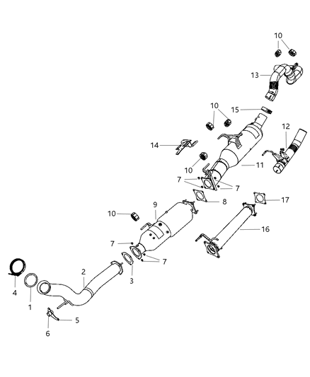 2011 Ram 3500 Cab Chassis Exhaust System Diagram 2 - Thumbnail