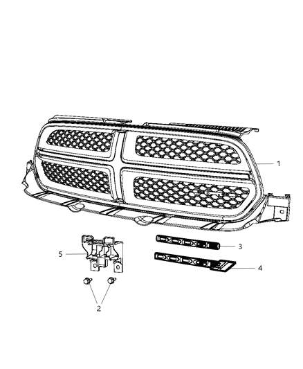 2012 Dodge Durango Nameplate, Front Diagram for 68087878AA