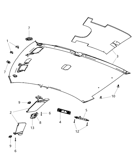 2012 Dodge Avenger Lamp Reading Diagram for 1FA92DX9AB