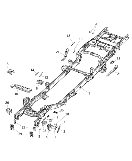 2019 Ram 2500 Bracket Track Bar Front Diagram for 68360055AC