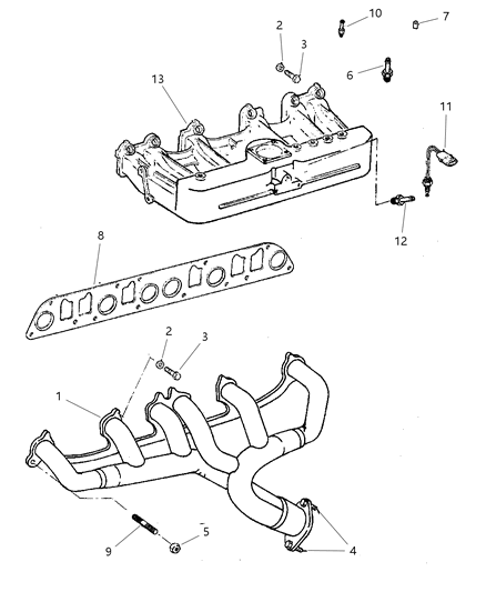 1998 Jeep Cherokee Manifold - Intake & Exhaust Diagram 3 - Thumbnail
